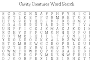 Print Out – Hard Cavity Creatures Word Search