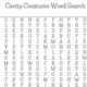 Print Out – Hard Cavity Creatures Word Search