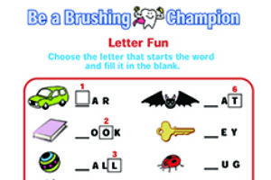 Print Out : Brushing Champion Letter Fun